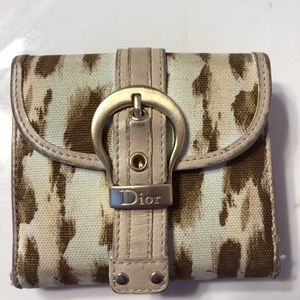 Christian Dior leopard wallet